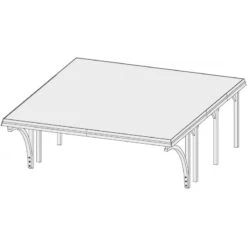 Carport Pin Autoclave 40,2m² Classic Double 2 + Toit PVC + 2 Arcs Karibu -Jardin Extérieur carport pin autoclave 402m classic double 2 toit pvc 2 arcs karibu 2