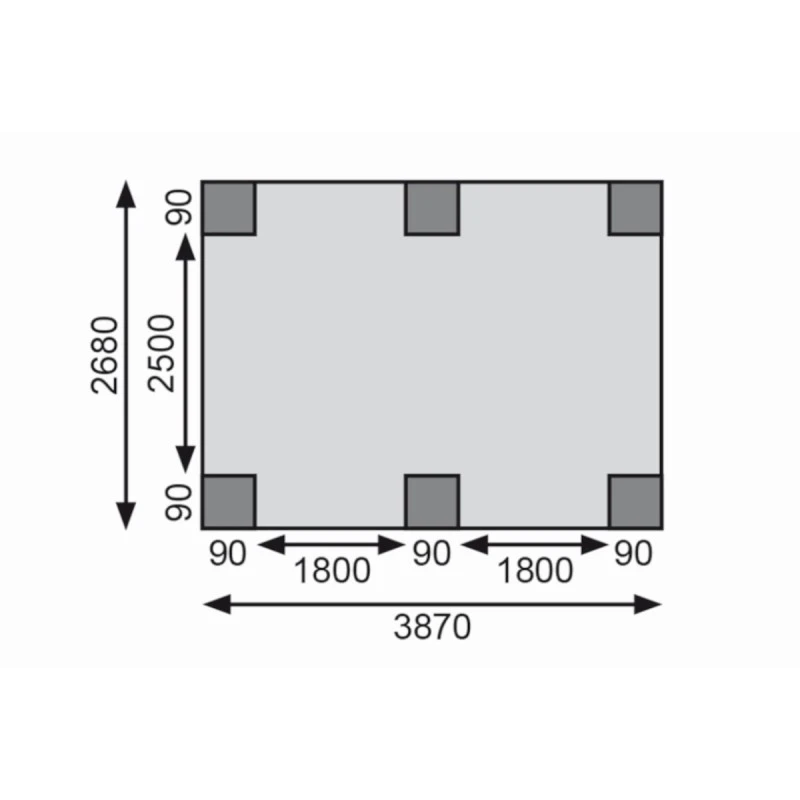 Carport Simple En Bois Autoclave Avec Toit PVC Et 1 Arc D'entrée 14,9m² - 304x490cm - Karibu 7 Carport Simple En Bois Autoclave Avec Toit PVC Et 1 Arc D'entrée 14,9m² - 304x490cm - Karibu – Image 5