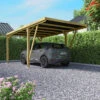 Carport Simple En Bois FSC Autoclave + Couverture En Polycarbonate 16,5m² Victor Modern - Forest Style -Jardin Extérieur carport simple en bois fsc autoclave couverture en polycarbonate 165m victor modern forest style