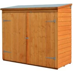 Coffre Abri Multifonctions En Bois Massif Traité Teinté Miel 2000L Rowlinson -Jardin Extérieur coffre abri multifonctions en bois massif traite teinte miel 2000l rowlinson 3