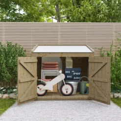 Coffre De Jardin En Bois Traité 20mm 1200L GENIO Blanc - Gardy Shelter -Jardin Extérieur coffre de jardin en bois traite 20mm 1200l genio blanc gardy shelter 5