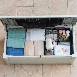 Coffre De Piscine En Résine Blanc 455L Pool Box – Keter -Jardin Extérieur coffre de piscine en resine blanc 455l pool box keter 5