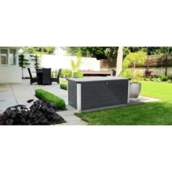Coffre De Rangement En Métal Anthracite 1000L Patio Box 1,46m² TRIMETALS -Jardin Extérieur coffre de rangement en metal anthracite 1000l patio box 146m trimetals 4