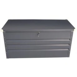 Coffre De Rangement En Métal Anthracite 570L Avec Plancher X-METAL -Jardin Extérieur coffre de rangement en metal anthracite 650l avec plancher x metal 2