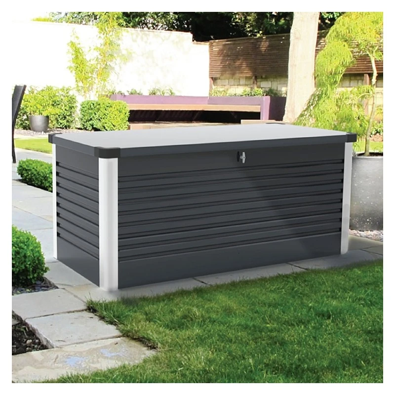 Coffre De Rangement En Métal Anthracite 750L Patio Box 1,06m² TRIMETALS 3 Coffre De Rangement En Métal Anthracite 750L Patio Box 1,06m² TRIMETALS