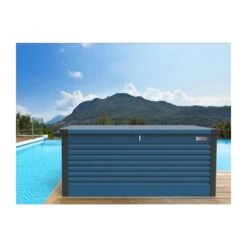 Coffre De Rangement En Métal Bleu 750L Patio Box 1,06m² TRIMETALS -Jardin Extérieur coffre de rangement en metal bleu 750l patio box 106m trimetals 5