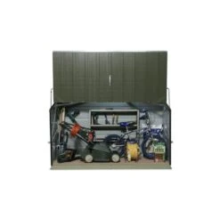 Coffre De Rangement En Métal Storegard 1500L Vert 1,74m² TRIMETALS -Jardin Extérieur coffre de rangement en metal storegard 1500l vert 174m trimetals 1