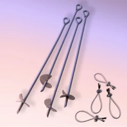 Ensemble De 4 Ancrages De Sol En Acier Avec Câbles Shelter Logic