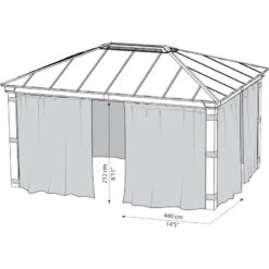 Ensemble De Rideaux 4 Pièces Pour Pergolas Dallas 4900 De 18m² - Palram - Canopia -Jardin Extérieur ensemble de rideaux 4 pieces pour pergolas dallas 4900 de 18m palram 5
