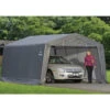 Garage Démontable 18,13m² En Acier Et Polyéthylène Gris – Shelter Logic -Jardin Extérieur garage 1813m demontable en acier et polyethylene gris shelter logic