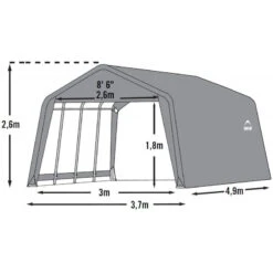 Garage Démontable 18,13m² En Acier Et Polyéthylène Gris – Shelter Logic -Jardin Extérieur garage 1813m demontable en acier et polyethylene gris shelter logic 5