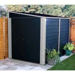 Garage à Motos En Métal Anthracite 4,69m² Titan 950 TRIMETALS -Jardin Extérieur garage a motos en metal anthracite 469m titan 950 trimetals 1