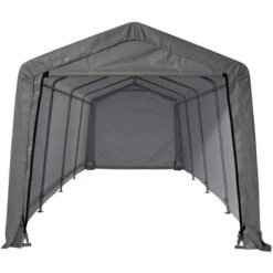 Garage Démontable 18,3m² En Acier Et Polyéthylène Gris – Shelter Logic -Jardin Extérieur garage demontable 183m en acier et polyethylene gris shelter logic 2