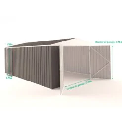 Garage En Acier Zincalume Colorbond Anthracite 18m² EASYSHED -Jardin Extérieur garage en acier zincalume colorbond anthracite 18m easyshed 5