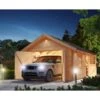 Garage En Bois Certifié 20,78m² - Madriers 40mm – Karibu -Jardin Extérieur garage en bois certifie 2078m madriers 40mm karibu