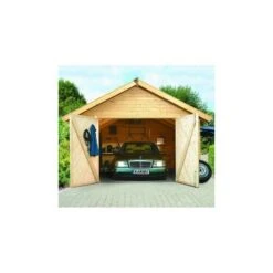 Garage En Bois Certifié 20,78m² - Madriers 40mm – Karibu -Jardin Extérieur garage en bois certifie 2078m madriers 40mm karibu 3