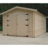 Garage En Bois Massif 18,19m² Madriers 28mm SOLID -Jardin Extérieur garage en bois massif 1819m madriers 28mm solid