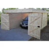 Garage En Bois Massif 21,46m² – Madriers 28mm – Toiture En Bac Acier – Habrita -Jardin Extérieur garage en bois massif 2146m madriers 28mm toiture en bac acier habrita
