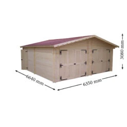Garage Double En Bois Massif 42,16m² – Madriers 42mm – Habrita -Jardin Extérieur garage en bois massif 4216m madriers 42mm habrita 2