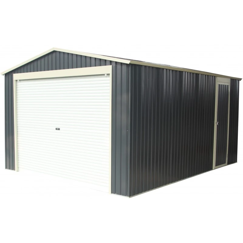 Garage Métal Anthracite 19,52m² Porte Enroulable + Kit D'ancrage X-METAL 3 Garage Métal Anthracite 19,52m² Porte Enroulable + Kit D'ancrage X-METAL