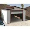 Garage Torino 20,91m² Avec Porte Sectionnelle Motorisée Madriers 28mm SOLID -Jardin Extérieur garage torino 2091m avec porte sectionnelle motorisee madriers 28mm solid