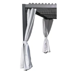 Kit De 2 Rideaux En Polyester Gris Perle Pour Pergolas Melbourne Et Brisbane - Couleurs Du Monde