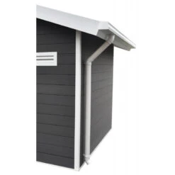 Kit Gouttières Blanc - Pack Prêt à La Pose Pour Abri PREMIUM Woodlife Garden Double Pentes Longueur 2m -Jardin Extérieur kit gouttieres blanc pack pret a la pose pour abri premium woodlife garden double pentes longueur 2m 3