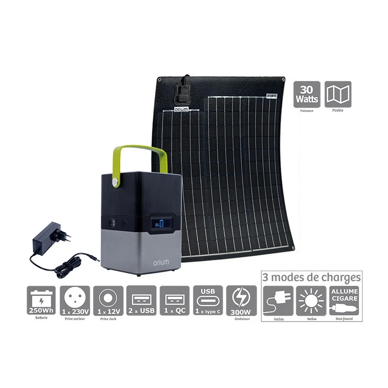 Batterie Portative Izywatt 250Wh + Panneau Solaire Semi-rigide 50W 3 Batterie Portative Izywatt 250Wh + Panneau Solaire Semi-rigide 50W