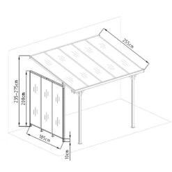 Panneau Latéral En Aluminium Et PC 4mm Pour Toit De Terrasse Anthracite 2,5m X-METAL -Jardin Extérieur panneau lateral en aluminium et pc 4mm pour toit de terrasse anthracite 25m x metal 2
