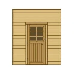 Paroi Frontale Porte Simple 270cm Pour Carport Bois Traité - SOLID