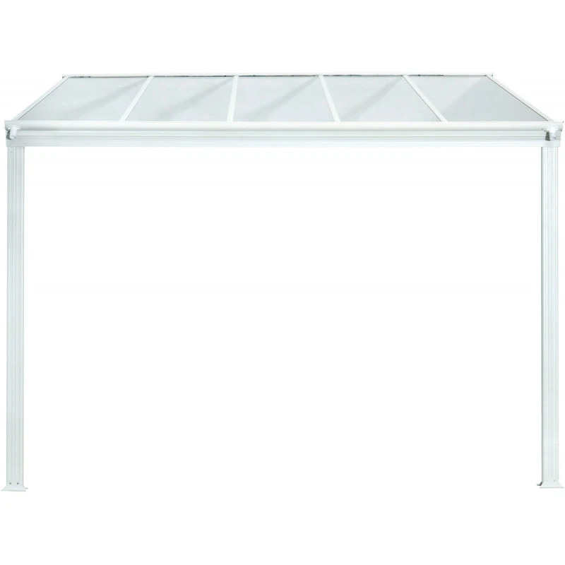 Pergola Adossée 300x300cm En Aluminium Blanc Et Polycarbonate 4mm CIELO - DCB Garden 4 Pergola Adossée 300x300cm En Aluminium Blanc Et Polycarbonate 4mm CIELO - DCB Garden – Image 2