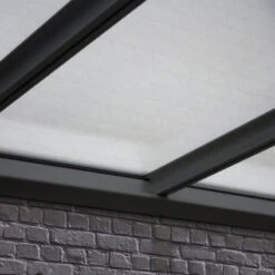 Pergola Adossée 435x300cm En Aluminium Noir Et Polycarbonate 4mm CIELO - DCB Garden -Jardin Extérieur pergola adossee 435x300cm en aluminium noir et polycarbonate 4mm cielo dcb garden 5