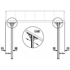 Pergola Adossée Ajustable - Toit De Terrasse En Alu 3,75x2,55m X-METAL -Jardin Extérieur pergola adossee ajustable toit de terrasse en alu 255x375m x metal 4