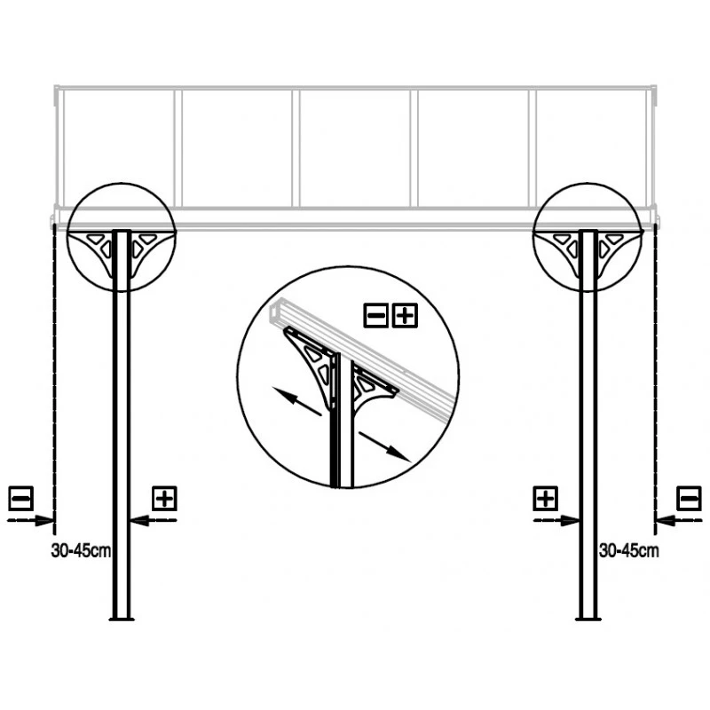 Pergola Adossée Ajustable - Toit De Terrasse En Alu 3,05x3,14m X-METAL 7 Pergola Adossée Ajustable - Toit De Terrasse En Alu 3,05x3,14m X-METAL – Image 5