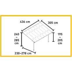 Pergola Adossée Ajustable - Toit De Terrasse En Alu 3,05x4,36m X-METAL -Jardin Extérieur pergola adossee ajustable toit de terrasse en alu 305x436m x metal 2