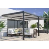 Pergola Adossée Bioclimatique 300x600cm Lames 13cm - Gris - SEATTLE - Couleurs Du Monde -Jardin Extérieur pergola adossee bioclimatique 300x600cm lames 13cm gris seattle couleurs du monde