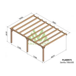 Pergola Adossée En Bois Lamellé-collé 700x500cm Sevilla – Maderland 5 Pergola Adossée En Bois Lamellé-collé 700x500cm Sevilla – Maderland -Jardin Extérieur pergola adossee en bois lamelle colle 700x500cm sevilla maderland 1