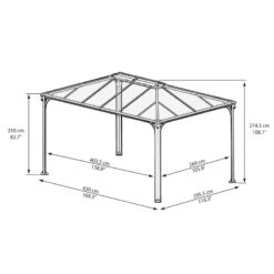 Pergola Aluminium Et Polycarbonate 430x295,5cm Martinique 4300 Palram - Canopia -Jardin Extérieur pergola aluminium et polycarbonate 430x2955cm martinique 4300 palram 2