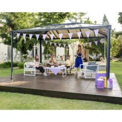 Pergola Aluminium Et Polycarbonate 430x295,5cm Martinique 4300 Palram - Canopia -Jardin Extérieur pergola aluminium et polycarbonate 430x2955cm martinique 4300 palram 4