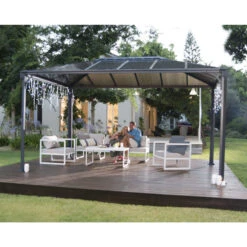 Pergola Aluminium Et Polycarbonate 430x295,5cm Martinique 4300 Palram - Canopia -Jardin Extérieur pergola aluminium et polycarbonate 430x2955cm martinique 4300 palram 5