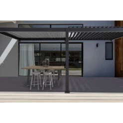 Pergola Bioclimatique Adossée En Alu Anthracite 3,6x6m Ombrea -Jardin Extérieur pergola bioclimatique adossee en alu anthracite 36x6m ombrea 2