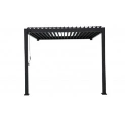 Pergola Bioclimatique Adossée En Alu Anthracite 3x3m Ombrea -Jardin Extérieur pergola bioclimatique adossee en alu anthracite 3x3m ombrea 2