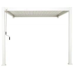 Pergola Bioclimatique Adossée En Alu Blanc 3x3m Ombrea -Jardin Extérieur pergola bioclimatique adossee en alu blanc 3x3m ombrea 3