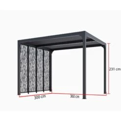 Pergola Bioclimatique Aluminium Anthracite 10,80m² Toit Avec Lames Ovales + 4 Panneaux Moucharabieh Gris Pour Côté 3m HABRITA 7 Pergola Bioclimatique Aluminium Anthracite 10,80m² Toit Avec Lames Ovales + 4 Panneaux Moucharabieh Gris Pour Côté 3m HABRITA -Jardin Extérieur pergola bioclimatique aluminium anthracite 1080m toit avec lames ovales 4 panneaux moucharabieh gris pour cote 3m habrita 2