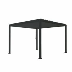 Pergola Bioclimatique Autoportante En Alu Anthracite 3.6x3.6m Ombrea -Jardin Extérieur pergola bioclimatique autoportante en alu anthracite 36x36m ombrea 4