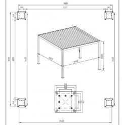 Pergola Bioclimatique Autoportante En Alu Anthracite 3.6x3.6m Ombrea -Jardin Extérieur pergola bioclimatique autoportante en alu anthracite 36x36m ombrea 5