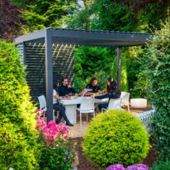 Pergola Bioclimatique Autoportante En Alu Anthracite 3x4m Ombrea -Jardin Extérieur pergola bioclimatique autoportante en alu anthracite 3x4m ombrea 3