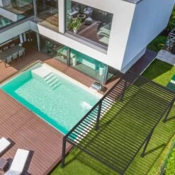 Pergola Bioclimatique Autoportante En Alu Anthracite 3x6m Ombrea -Jardin Extérieur pergola bioclimatique autoportante en alu anthracite 3x6m ombrea 5