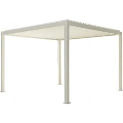 Pergola Bioclimatique Autoportante En Alu Blanc 3.6x3.6m Ombrea -Jardin Extérieur pergola bioclimatique autoportante en alu blanc 36x36m ombrea 2