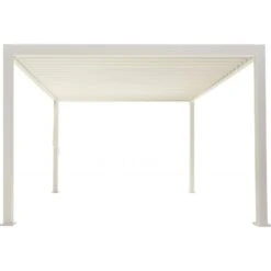 Pergola Bioclimatique Autoportante En Alu Blanc 3.6x3.6m Ombrea -Jardin Extérieur pergola bioclimatique autoportante en alu blanc 36x36m ombrea 3